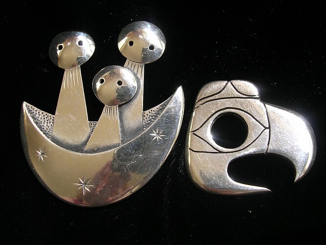 Boat and Eagle brooches 0005