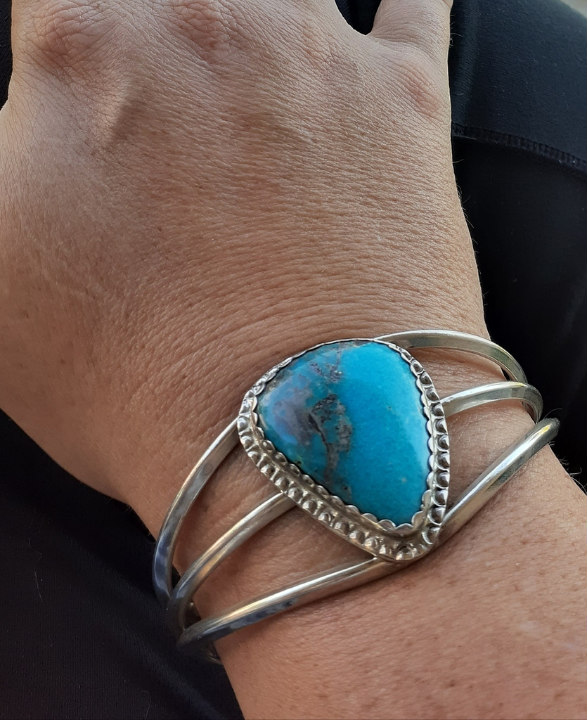 Morenci cuff with cross country connection - Show & Tell - Turquoise People