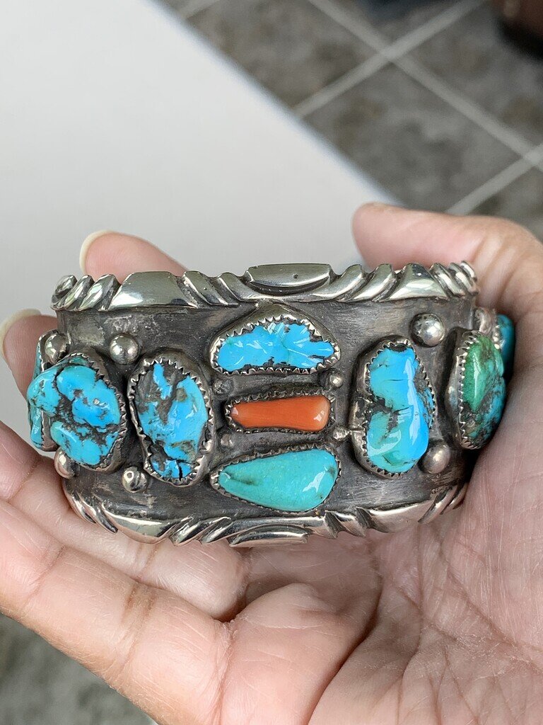 Mohawk Sand Cast Bracelet ナバホ族　シルバーバングル Mohawk Sand Cast Bracelet ナバホ族 シルバーバングル