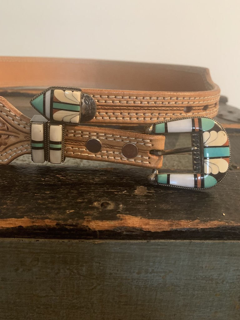 Zuni Ranger belt buckle set - Appraising & Evaluating - Turquoise 