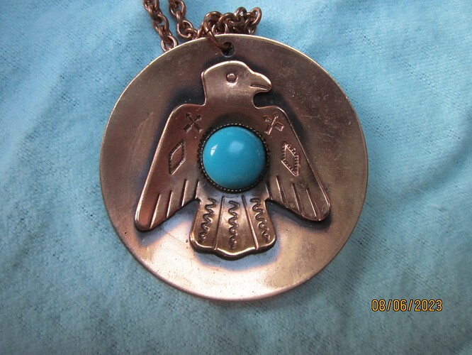 copper bird necklace