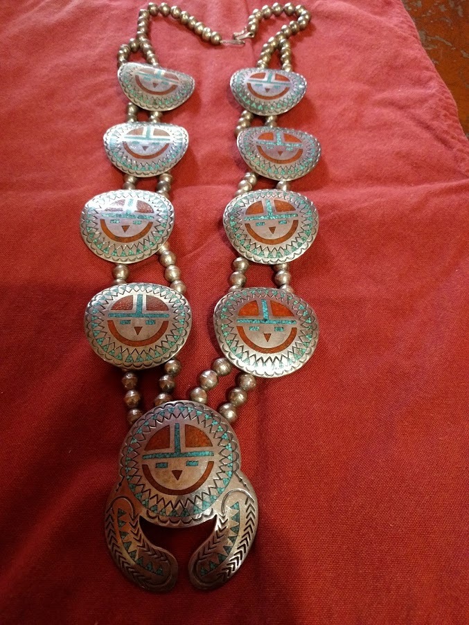 1972 Native American Squash Blossom Necklace