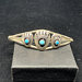 Vintage Old Pawn Sterling Silver Bear Paw with Turquoise Shadowbox Bracelet Cuff MARKED Wrist Size 635pxx35px