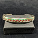 Vintage Old Pawn Sterling Silver with Red Coral and Turquoise Chip Inlay Bracelet Cuff MARKED Size 6 1/4|35pxx35px